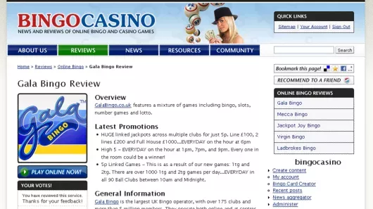 Bingo Casino website design