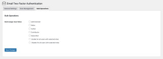 Email TFA bulk operations page